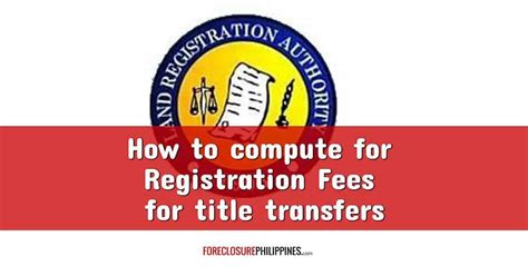 How To Compute For Registration Fees (Transfer of Title at .